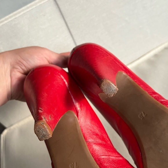 Red vintage Leather heels Miz Mooze size 37 - Picture 6 of 6